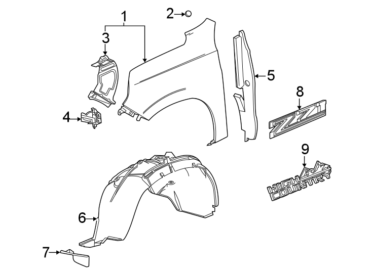 Diagram Fender & components. for your 2019 Chevrolet Suburban 3500 HD   