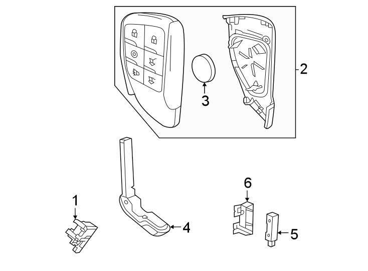 Diagram Keyless entry components. for your 2020 Chevrolet Spark 1.4L Ecotec CVT LT Hatchback 