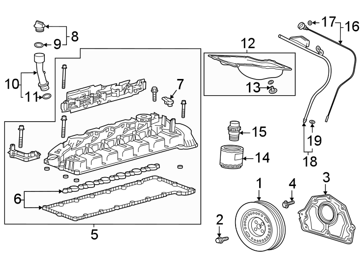 Diagram Engine parts. for your 2005 Chevrolet Uplander    