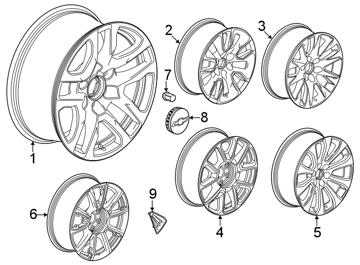 8Aluminum wheels. Chevrolet suburban.https://images.simplepart.com/images/parts/motor/fullsize/GA21288.png
