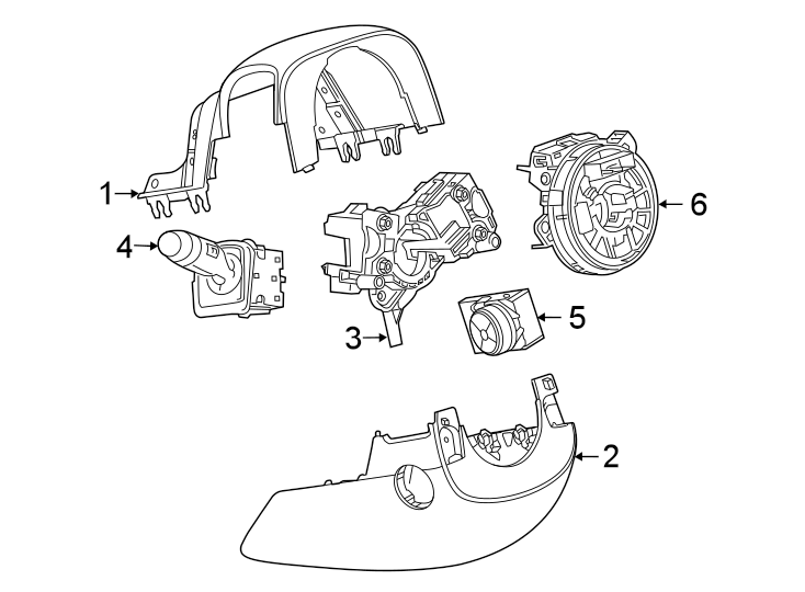 Diagram Steering column. Shroud. Switches & levers. for your 2024 Chevrolet Suburban  Z71 Sport Utility 6.2L EcoTec3 V8 A/T 4WD 