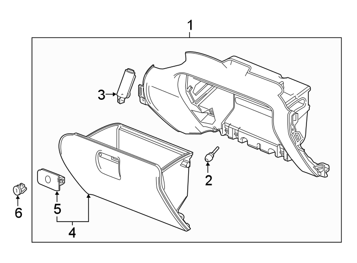 Diagram Instrument panel. Glove box. for your 2013 Cadillac ATS Performance Sedan  