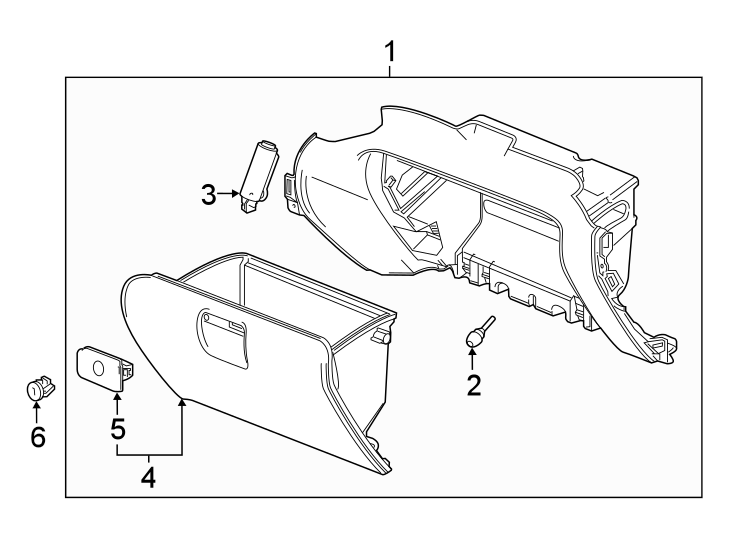 Diagram Instrument panel. Glove box. for your 2001 Buick Century   