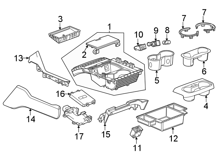 Diagram Center console. for your Cadillac ATS  