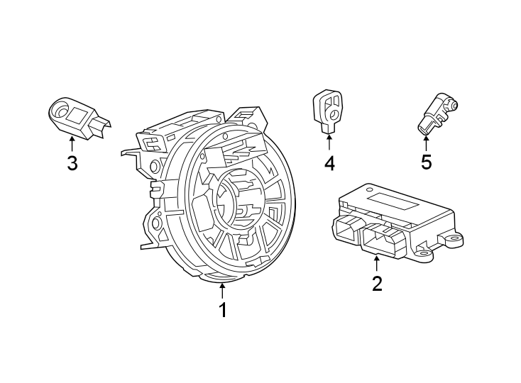 Diagram Restraint systems. Air bag components. for your 2022 Chevrolet Suburban  Premier Sport Utility 6.2L EcoTec3 V8 A/T 4WD 