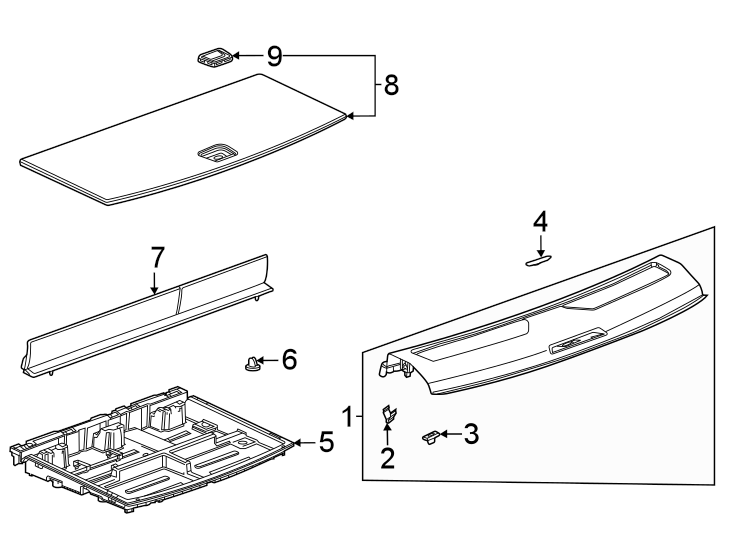 Diagram Rear body. Interior trim. for your GMC