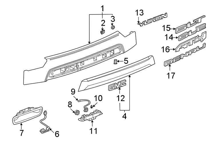 Diagram Exterior trim. for your 2020 Chevrolet Spark 1.4L Ecotec CVT LS Hatchback 