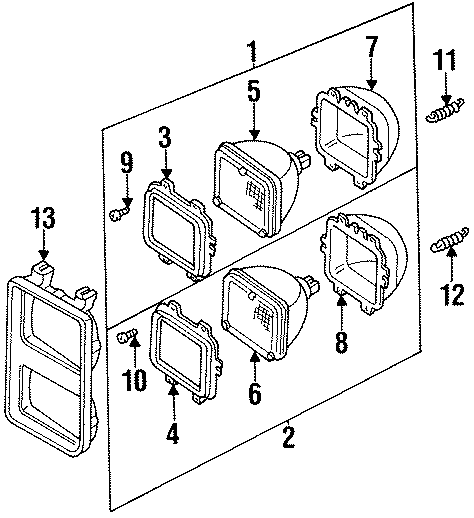 FRONT LAMPS. HEADLAMP COMPONENTS.