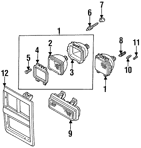 Diagram FRONT LAMPS. HEADLAMP COMPONENTS. for your 2020 Chevrolet Spark  ACTIV Hatchback 