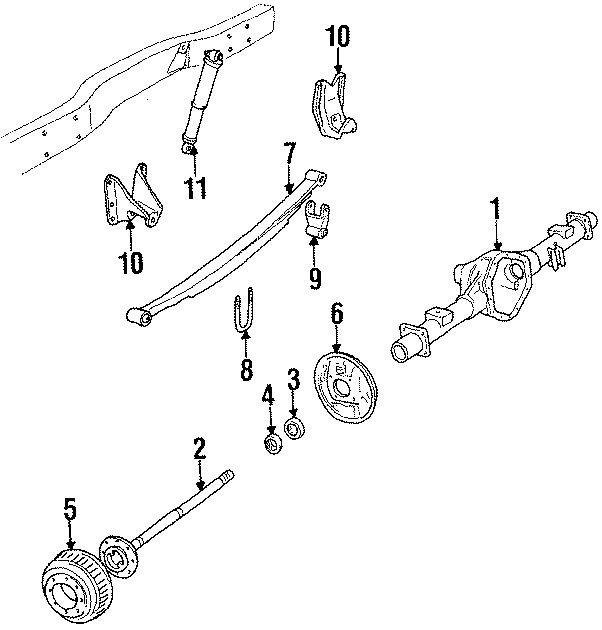 Diagram REAR SUSPENSION. SUSPENSION COMPONENTS. for your 2017 GMC Sierra 2500 HD 6.0L Vortec V8 FLEX A/T RWD Base Extended Cab Pickup Fleetside 