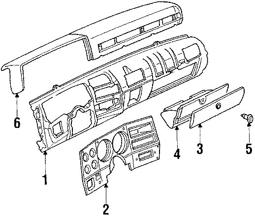 Diagram INSTRUMENT PANEL. for your 1988 Chevrolet R20  Cheyenne Crew Cab Pickup Fleetside 4.8L Chevrolet 6 cylinder A/T 