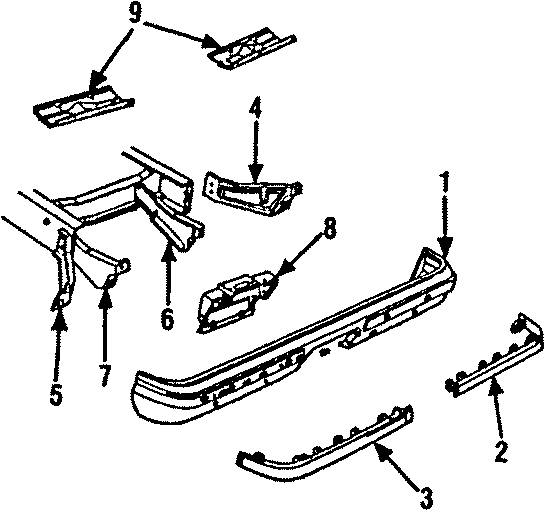 REAR BUMPER. BUMPER ASSEMBLY.