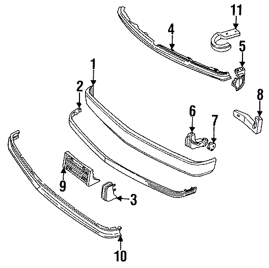 Diagram FRONT BUMPER. BUMPER & COMPONENTS. for your 2006 GMC Sierra 3500 8.1L Vortec V8 M/T RWD SLE Standard Cab Pickup 