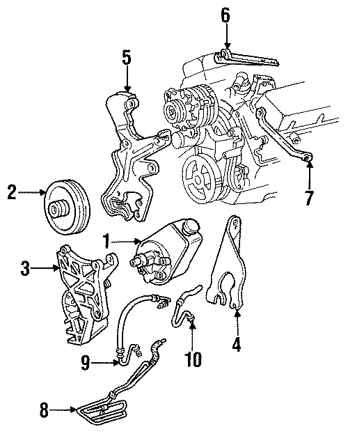 Diagram PUMP & HOSES. for your 1987 Chevrolet Celebrity Eurosport Coupe 2.8L Chevrolet V6 A/T 