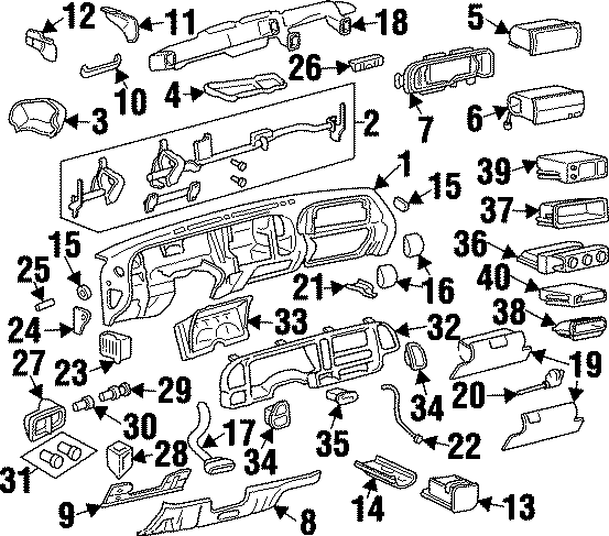 Diagram INSTRUMENT PANEL. CLUSTER & SWITCHES. for your 2005 Chevrolet Trailblazer EXT   