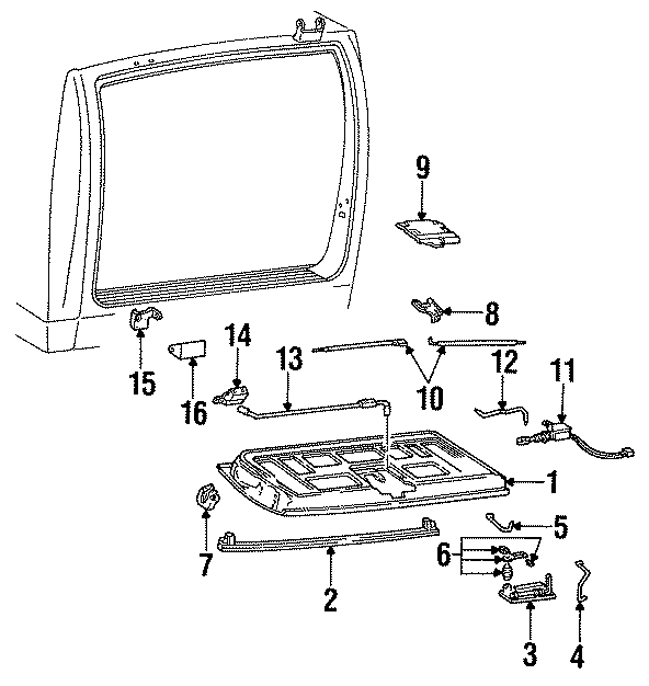 Diagram lift gate. GATE & HARDWARE. for your GMC C3500HD  