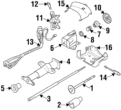 Diagram STEERING COLUMN ASSEMBLY. for your 2017 Chevrolet Spark  LT Hatchback 