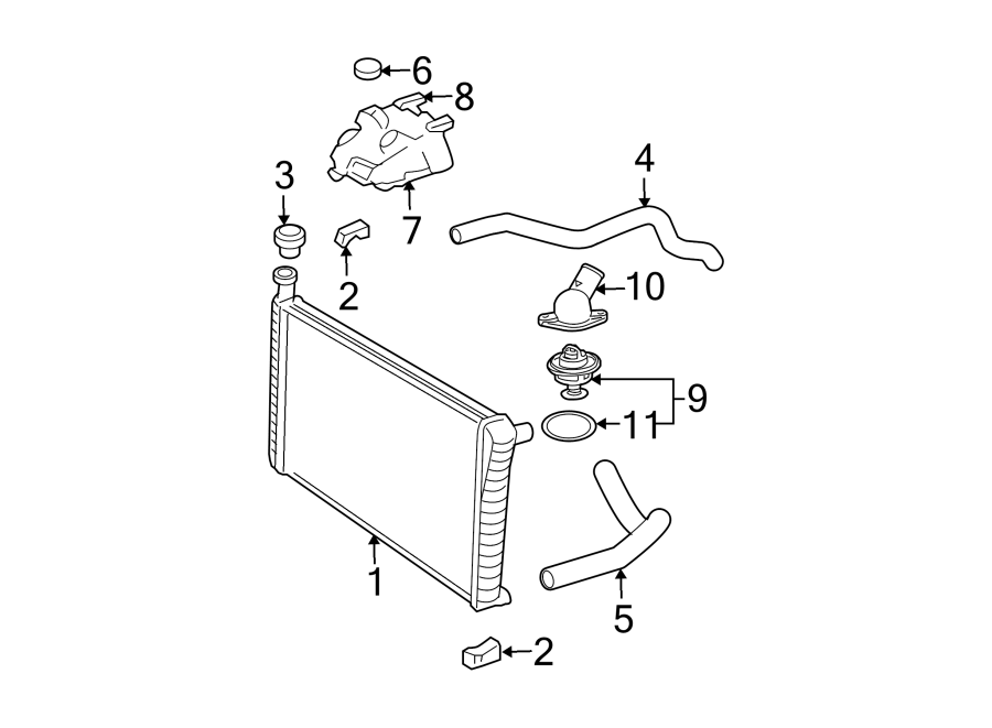 Diagram RADIATOR & COMPONENTS. for your 2022 Chevrolet Blazer   