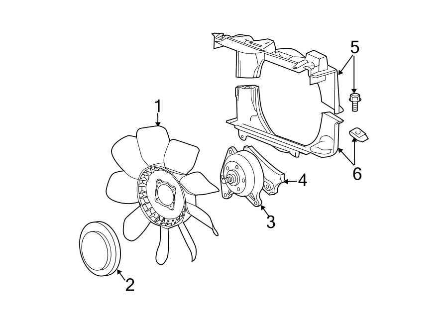 Diagram Cooling fan. for your 2007 GMC Sierra 2500 HD WT Extended Cab Pickup 6.6L Duramax V8 DIESEL A/T RWD 