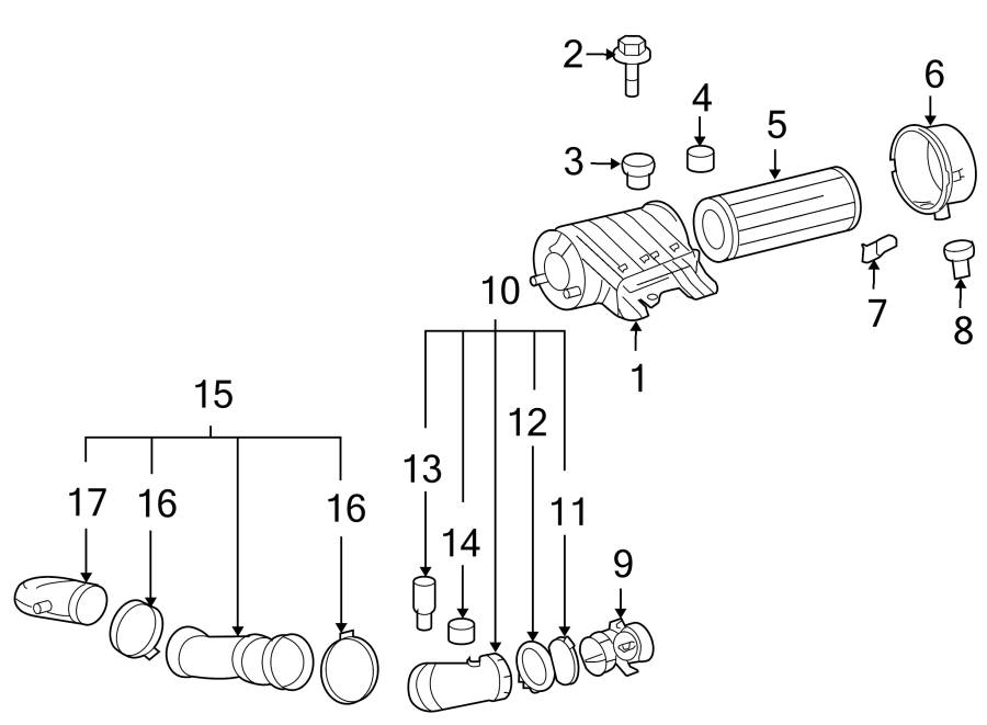 Diagram Front door. Air intake. for your 2018 Chevrolet Spark 1.4L Ecotec CVT LS Hatchback 