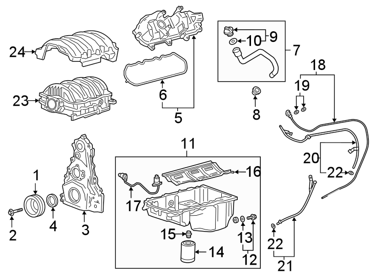 Diagram ENGINE PARTS. for your 2009 Chevrolet Trailblazer   