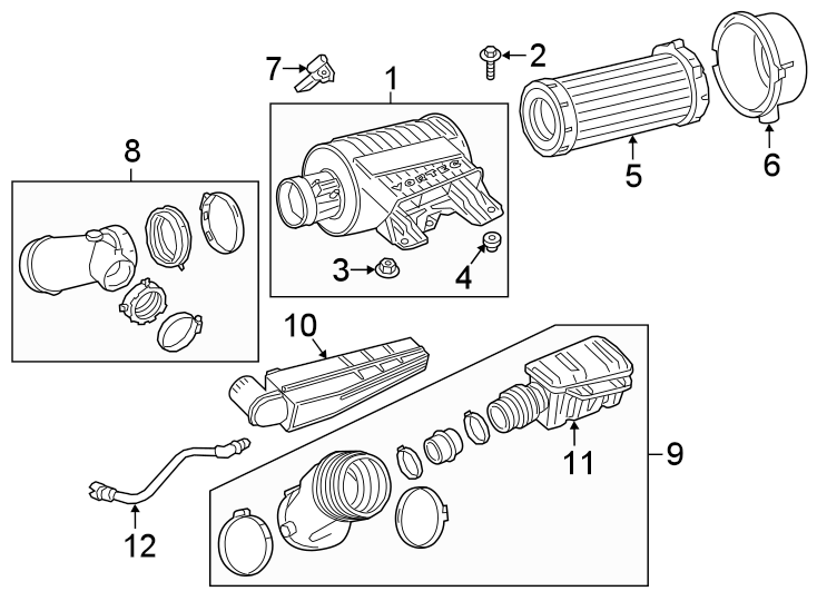 Diagram Air intake. for your 2024 GMC Savana 3500   