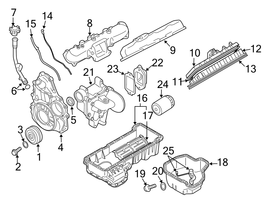 Diagram ENGINE PARTS. for your Chevrolet