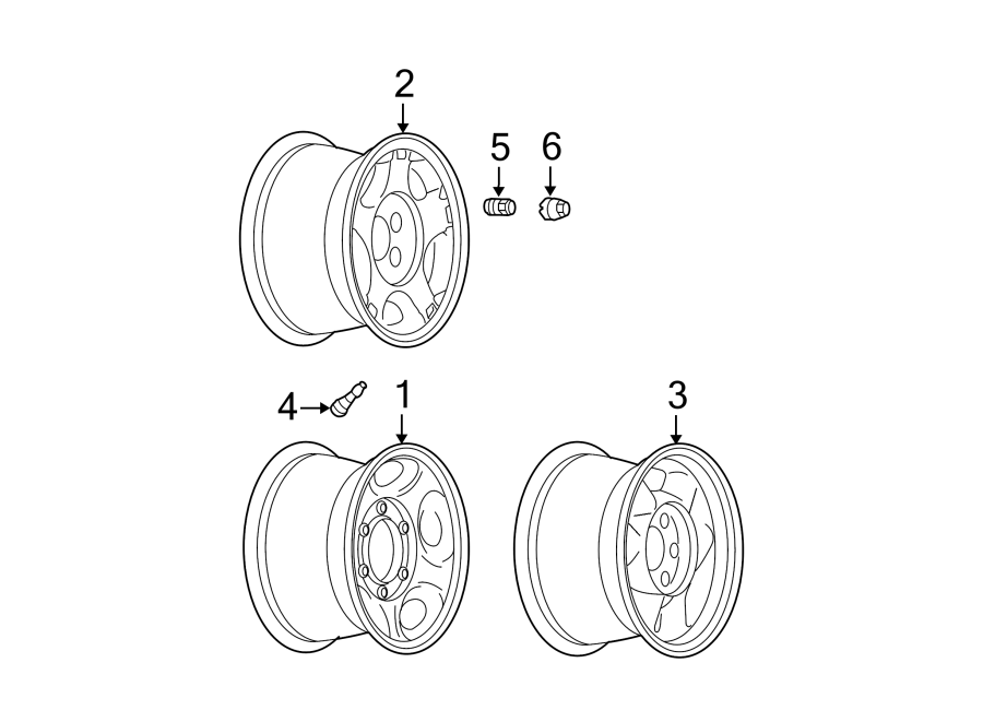 Diagram Wheels. Tires. for your 2005 Chevrolet Aveo    