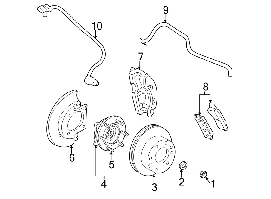 Diagram FRONT SUSPENSION. BRAKE COMPONENTS. for your 2002 GMC Sierra 2500 HD 6.0L Vortec V8 BI-FUEL A/T RWD Base Standard Cab Pickup Fleetside 