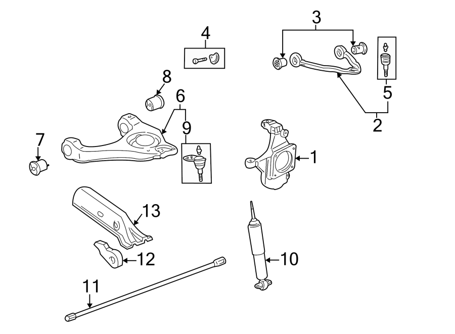 Diagram Front suspension. Suspension components. for your 2018 GMC Sierra 2500 HD 6.6L Duramax V8 DIESEL A/T RWD Base Standard Cab Pickup Fleetside 