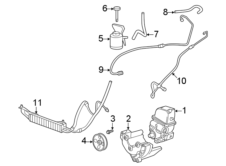 Diagram Steering gear & linkage. Pump & hoses. for your 2014 GMC Sierra 2500 HD 6.0L Vortec V8 CNG A/T 4WD WT Standard Cab Pickup Fleetside 