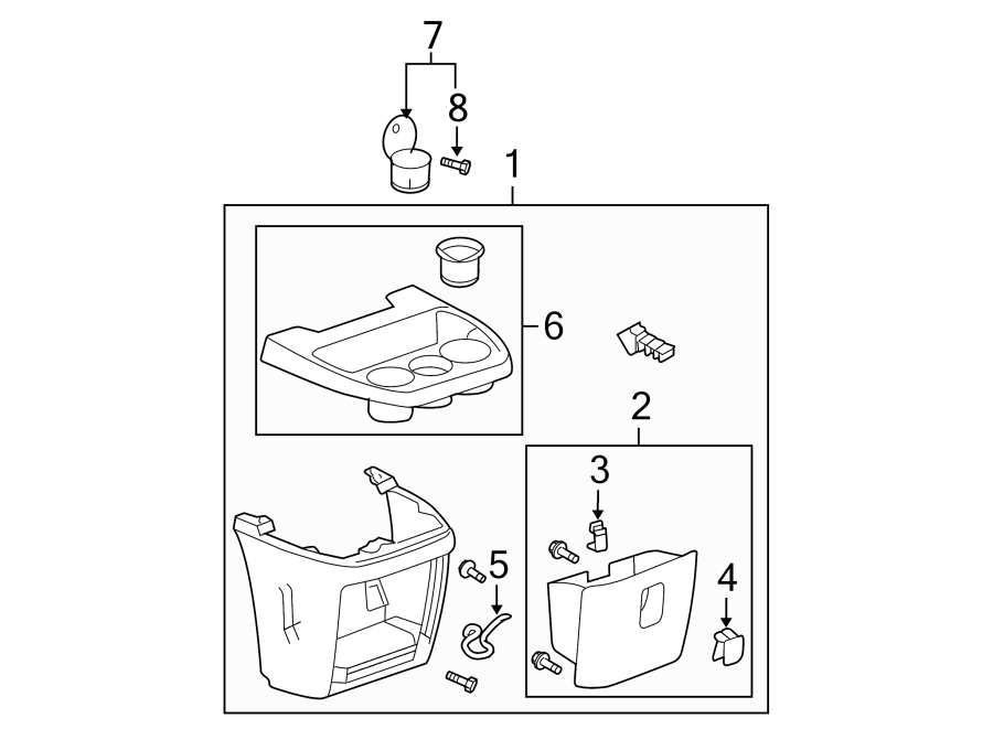 Diagram Front console. for your Chevrolet Camaro  