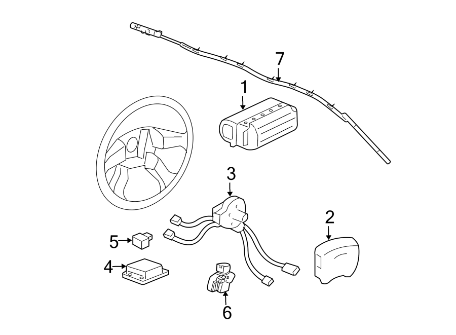 Diagram Restraint systems. Air bag components. for your 2022 Chevrolet Bolt EUV   