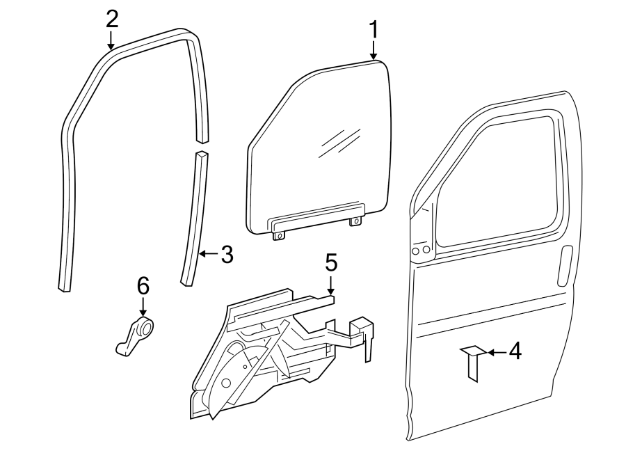 Diagram Front door. Front suspension. Glass & hardware. for your 2014 Chevrolet Spark 1.2L Ecotec CVT LT Hatchback 