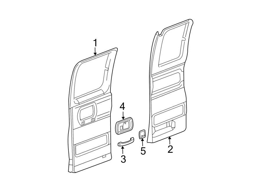 Diagram Side loading door. Interior trim. for your 2004 GMC Savana 2500   