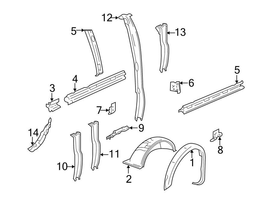 12Body side panels. Inner structure.https://images.simplepart.com/images/parts/motor/fullsize/GB03660.png