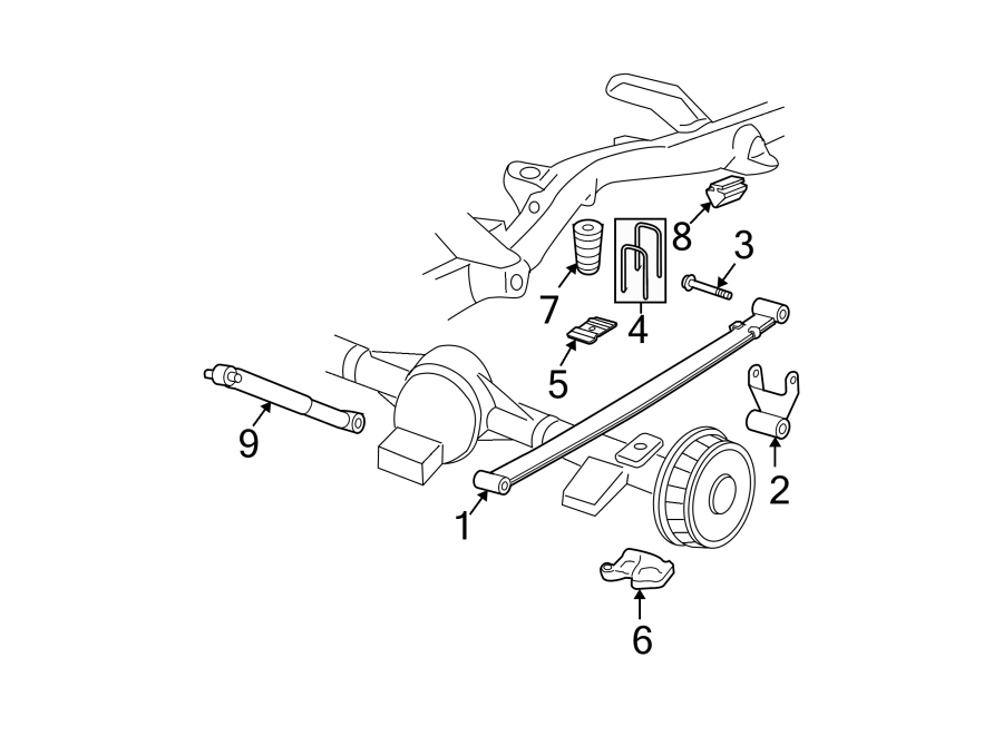 Diagram Rear suspension. Suspension components. for your 2013 GMC Sierra 2500 HD 6.0L Vortec V8 A/T RWD SLT Extended Cab Pickup Fleetside 