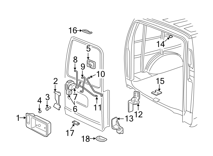 Diagram Back door. Lock & hardware. for your 2005 Chevrolet Malibu   