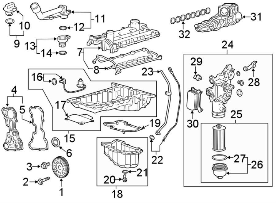 Diagram Engine parts. for your 2005 Chevrolet Suburban 1500   