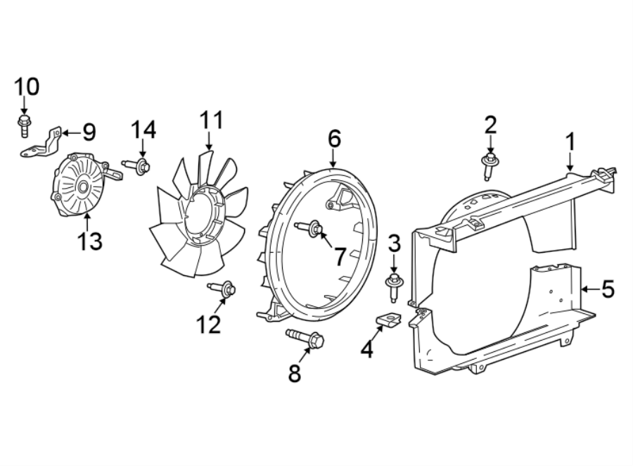 Diagram Cooling fan. for your 1999 Chevrolet Blazer Trailblazer Sport Utility  