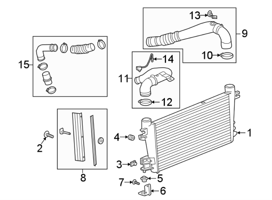 Diagram Exhaust system. Intercooler. for your 2020 GMC Savana 3500   