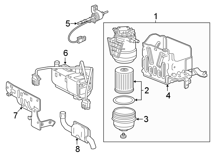 Diagram FUEL SYSTEM COMPONENTS. for your GMC Savana 3500  