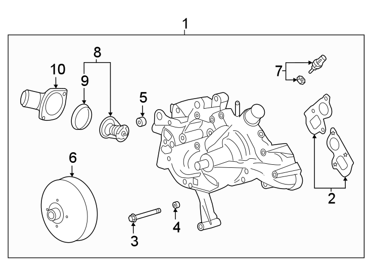 Diagram WATER PUMP. for your 2017 Cadillac ATS   