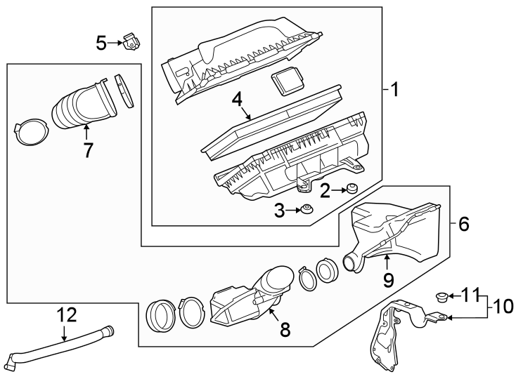 Diagram Air intake. for your 2016 Chevrolet Express 2500   