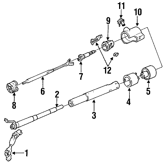 Diagram STEERING COLUMN ASSEMBLY. for your 2005 Chevrolet Trailblazer   