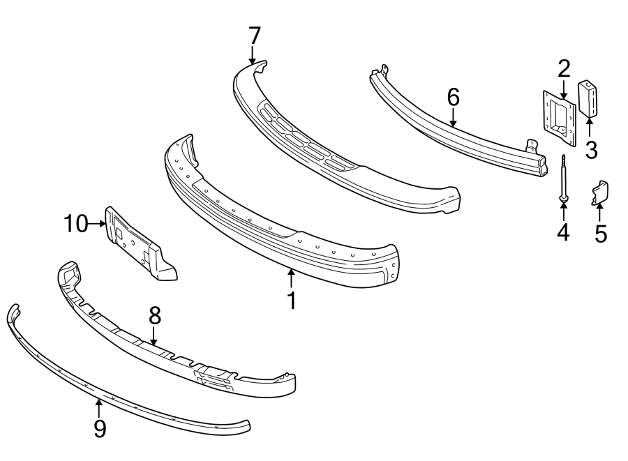 10FRONT BUMPER. BUMPER & COMPONENTS.https://images.simplepart.com/images/parts/motor/fullsize/GB96010.png