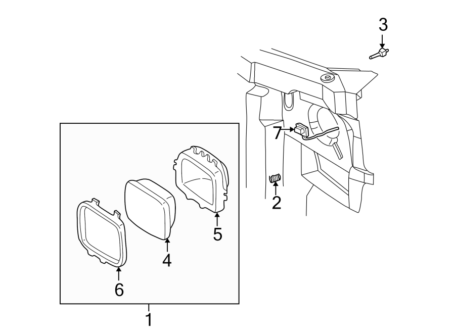 Diagram Front lamps. Headlamp components. for your 2005 Chevrolet Corvette   