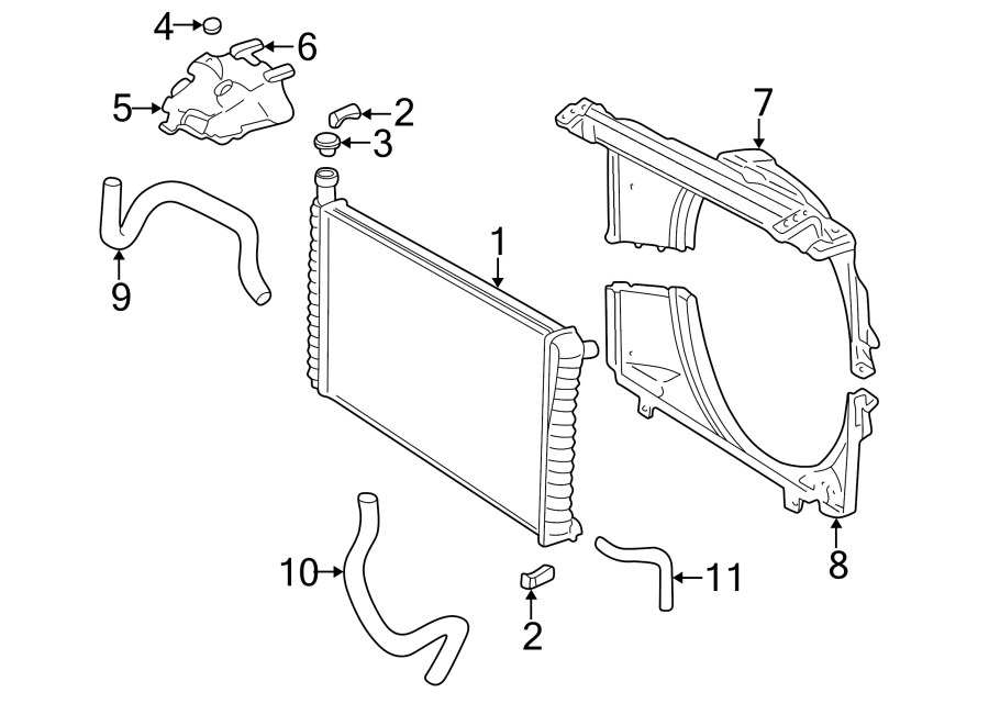 Diagram RADIATOR & COMPONENTS. for your Chevrolet