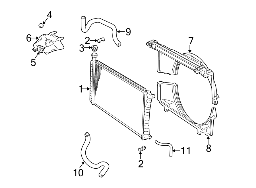 Diagram RADIATOR & COMPONENTS. for your 2020 Chevrolet Suburban    