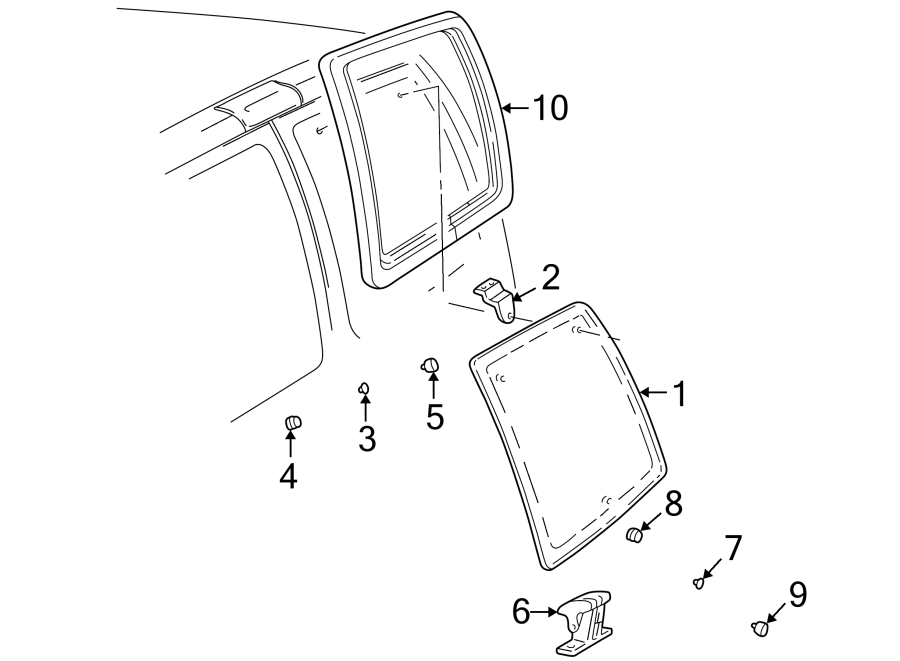 Diagram Back door. Glass & hardware. for your 2016 Chevrolet Spark   